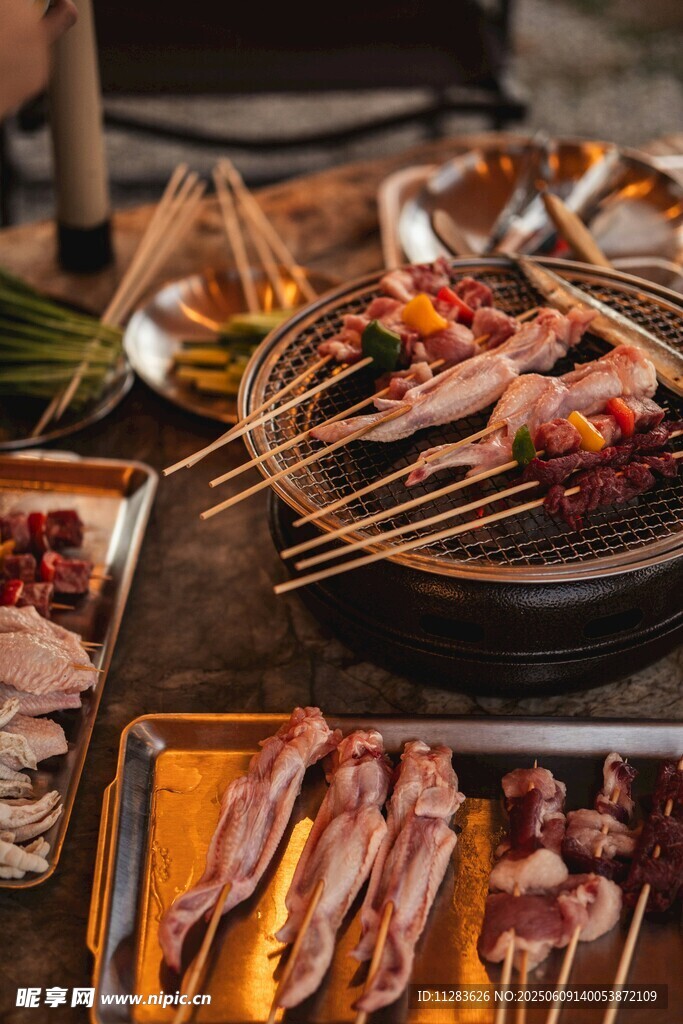 丰富多样的美味烧烤食材