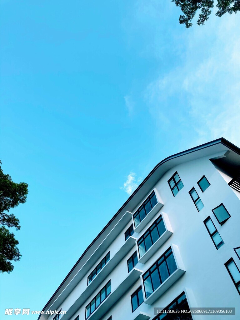 现代多层白色建筑外观
