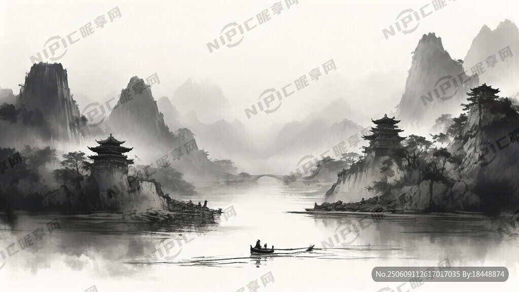 用白描手法绘制剑阁县具有代表性