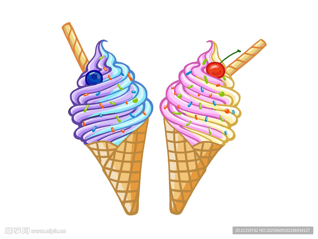 夏天冰淇淋插画