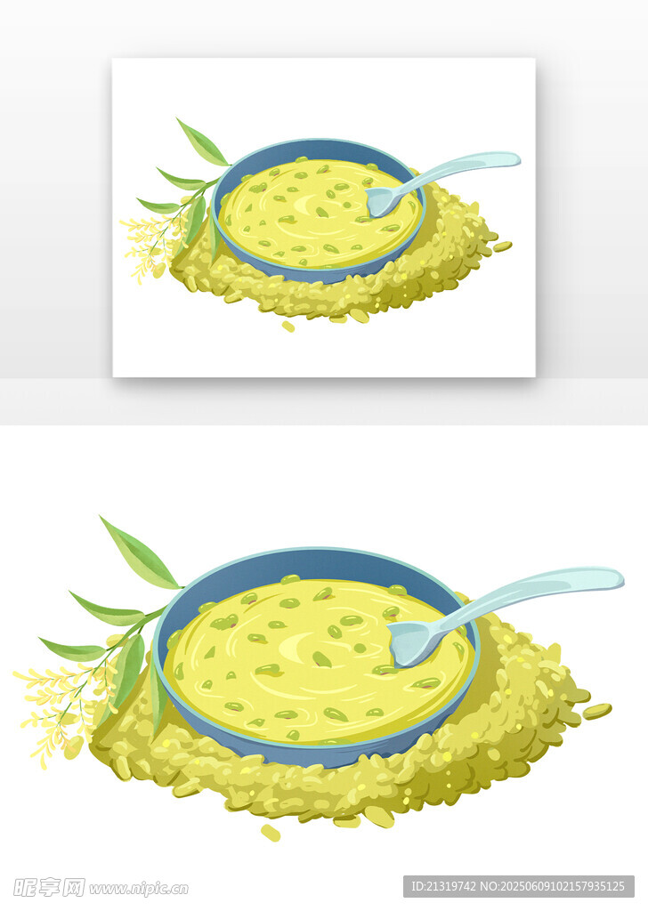 美味玉米糊插画展示
