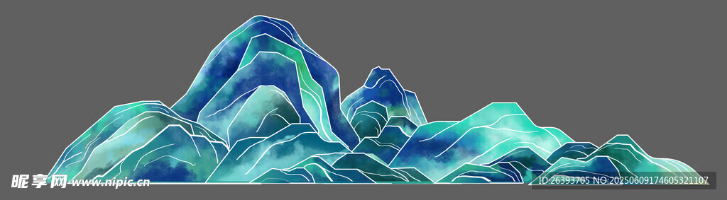 手绘山