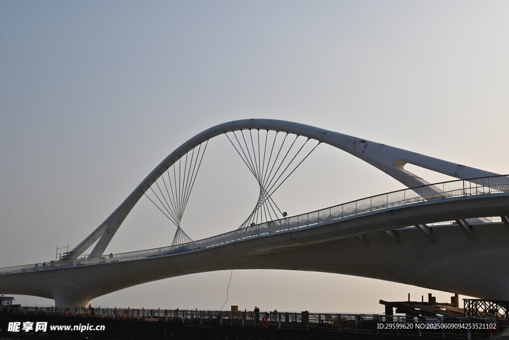 现代弧形大桥景观