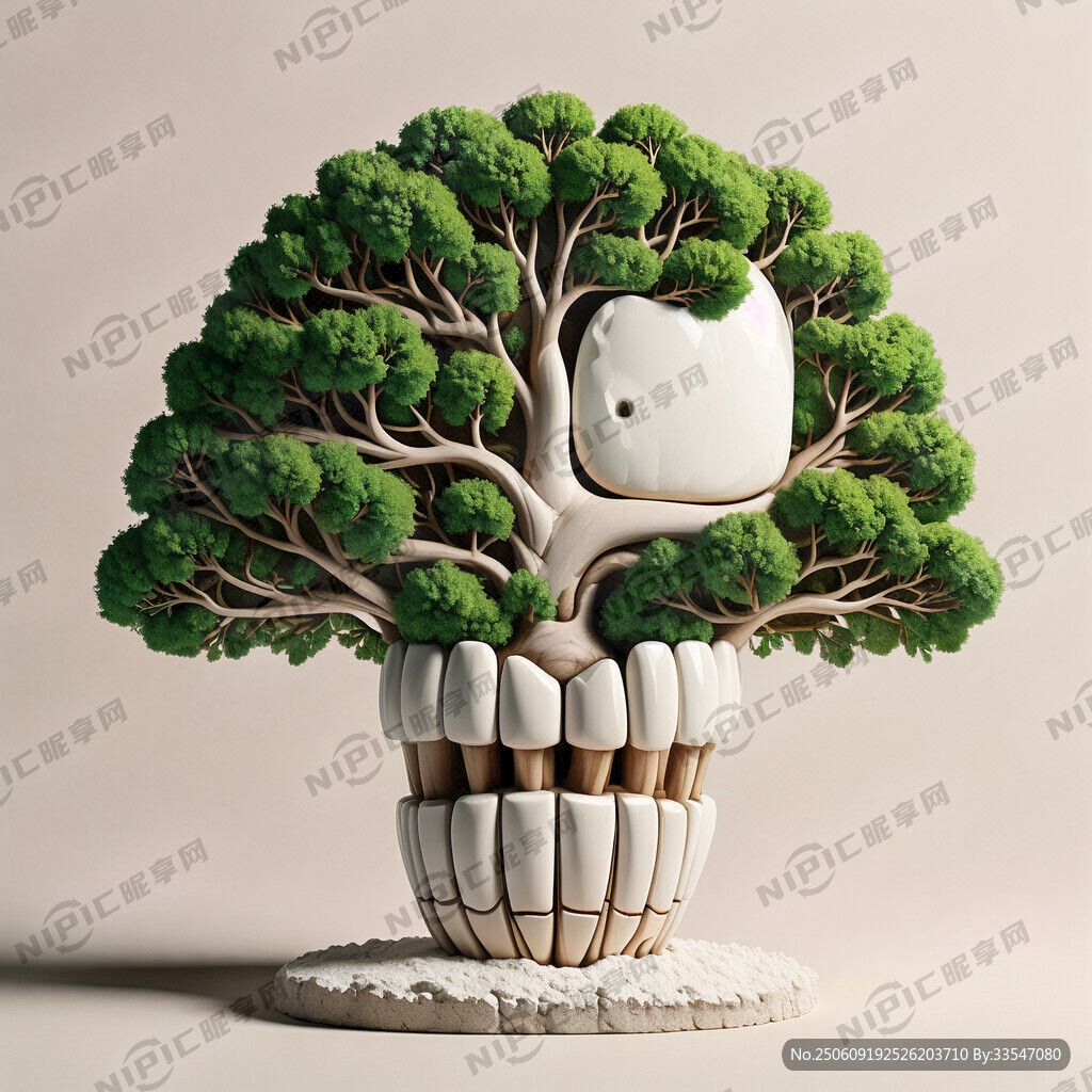 一颗牙齿形状的树