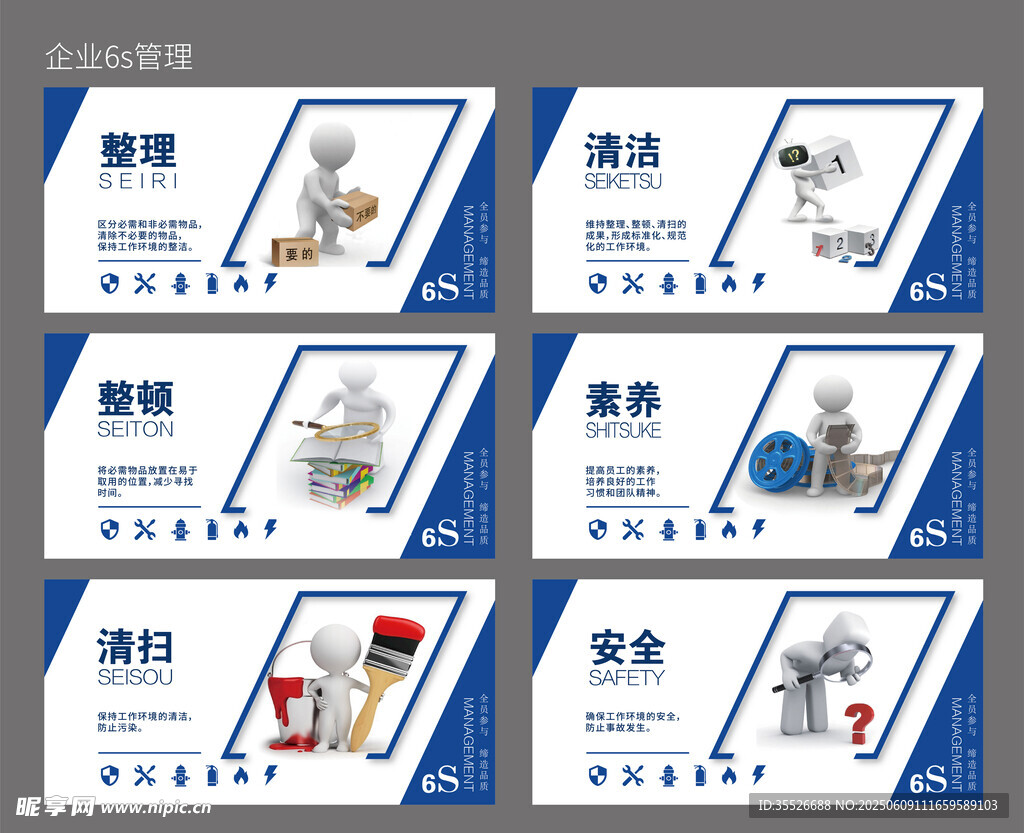企业6s安全知识宣传海报组图