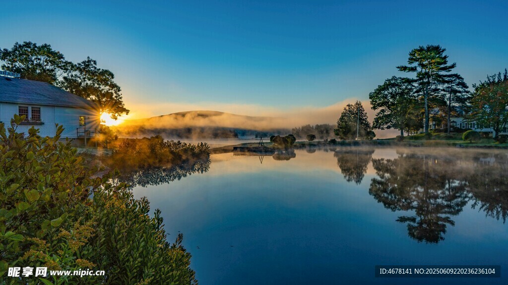 湖畔日落美景
