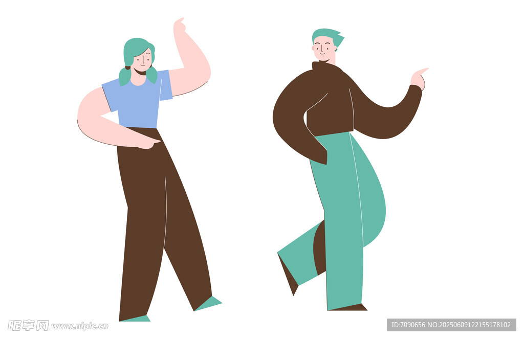 活力舞动人物插画