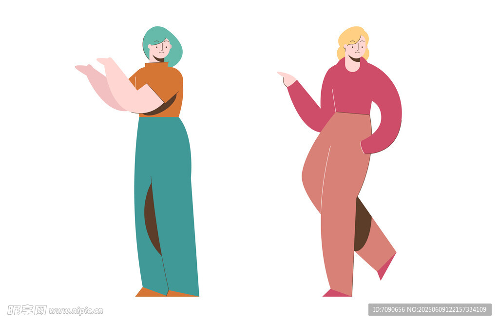 两位活力女性的舞蹈姿态