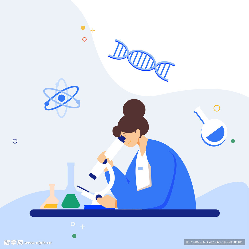 女科学家专注于实验研究
