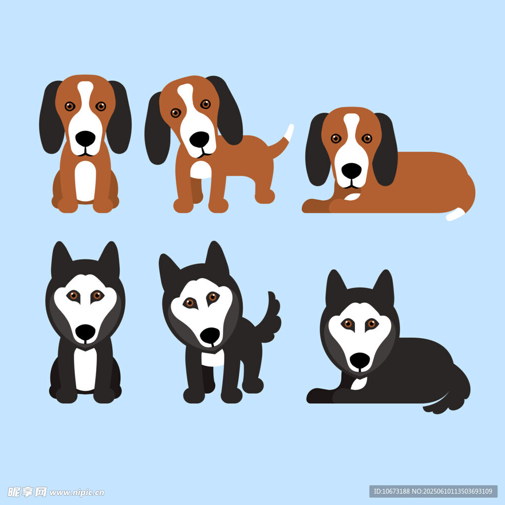 可爱狗狗插画集合