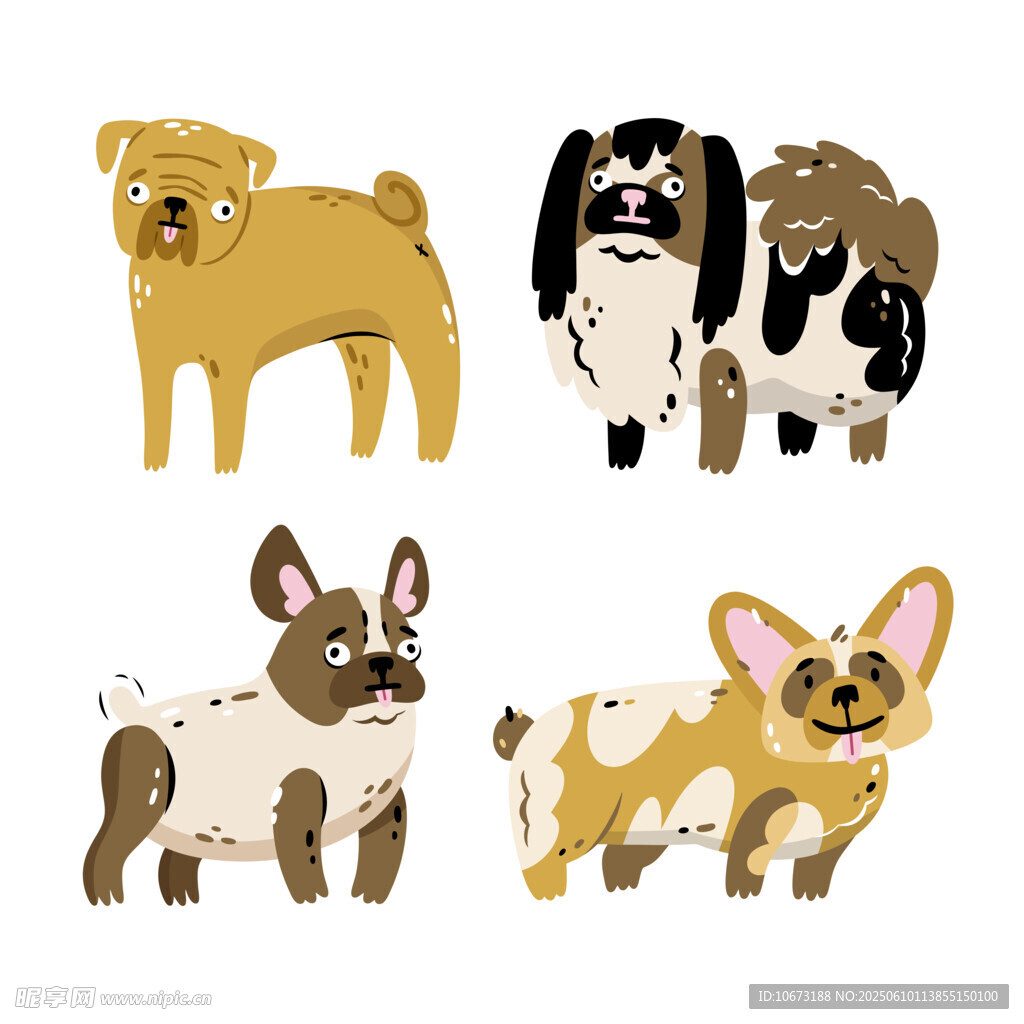 可爱狗狗插画集合