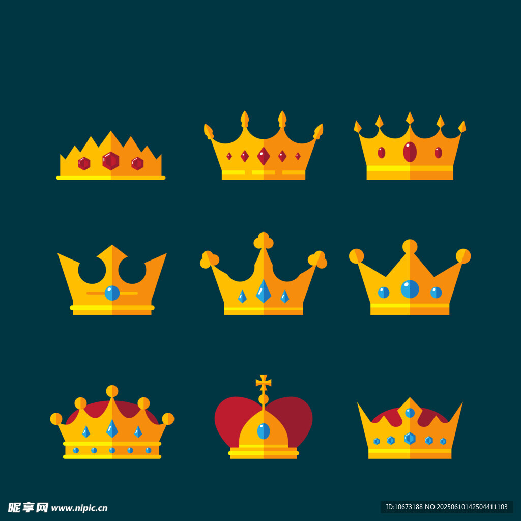 多彩皇冠图标集合