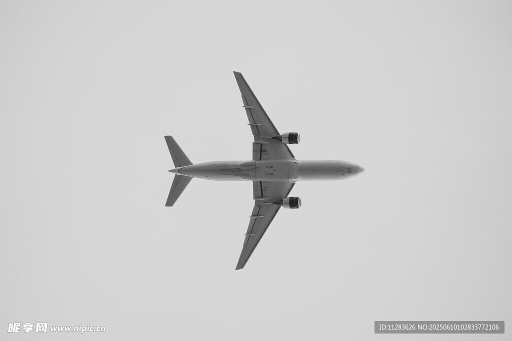 空中飞行的大型客机