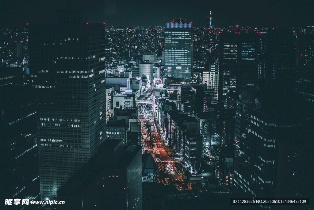 城市夜景车流繁华景象