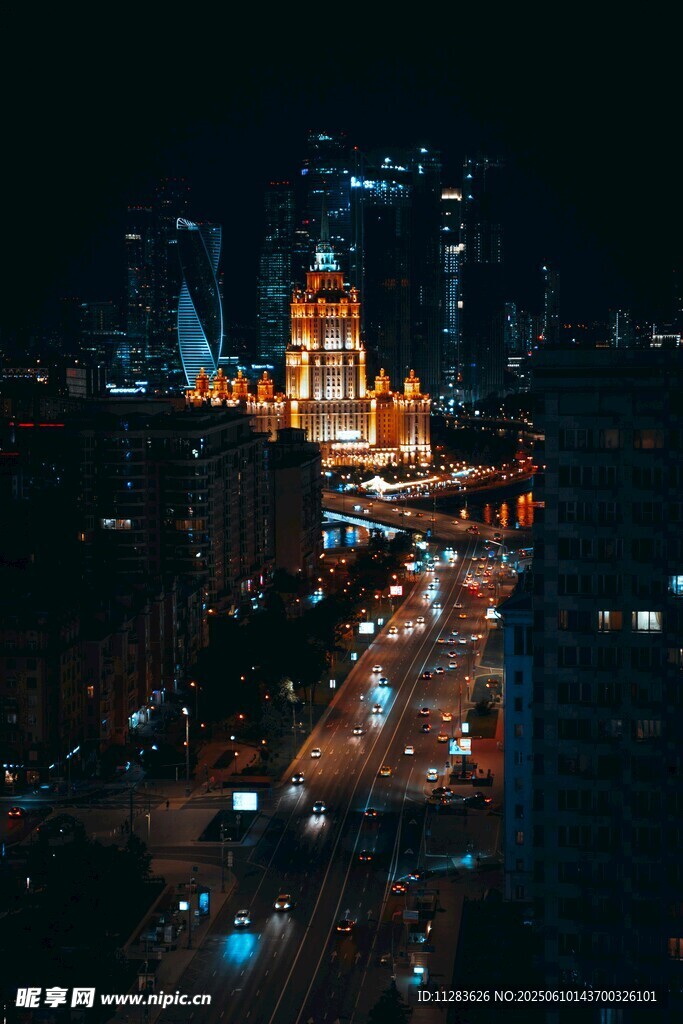 城市夜景璀璨灯火辉煌