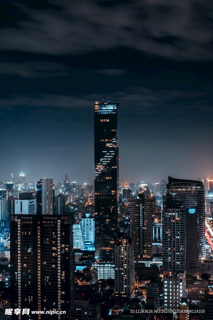 繁华都市夜景俯瞰