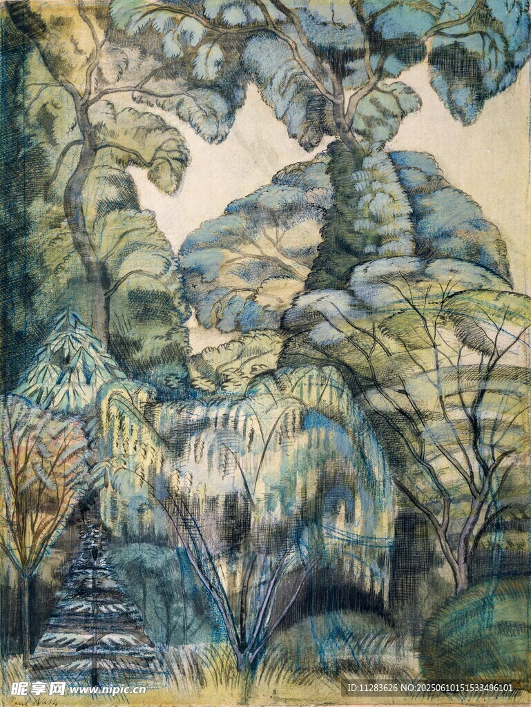 梦幻丛林水彩画