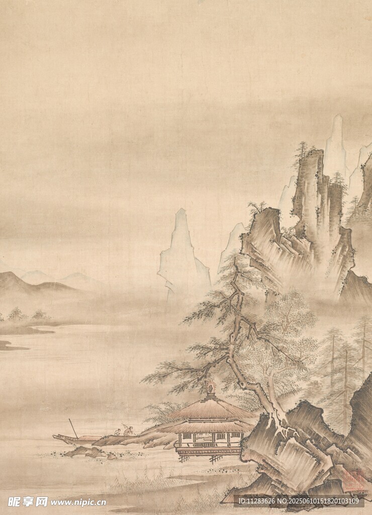 古风山水国画意境图