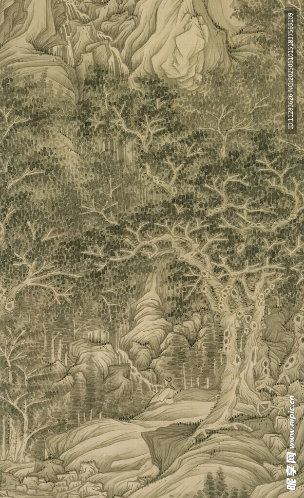 古代山林人物场景图