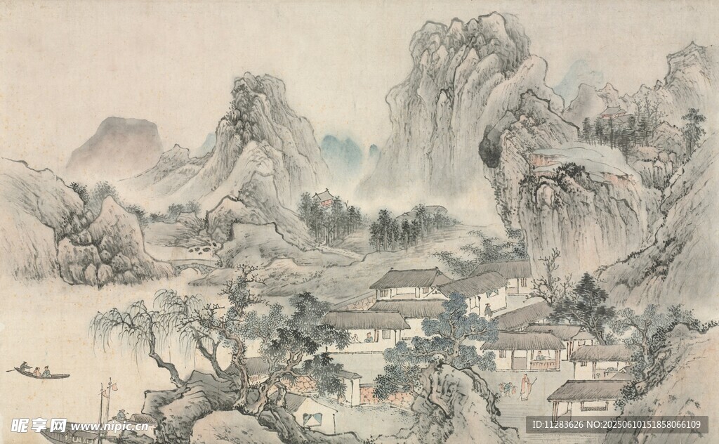 水墨山水图景
