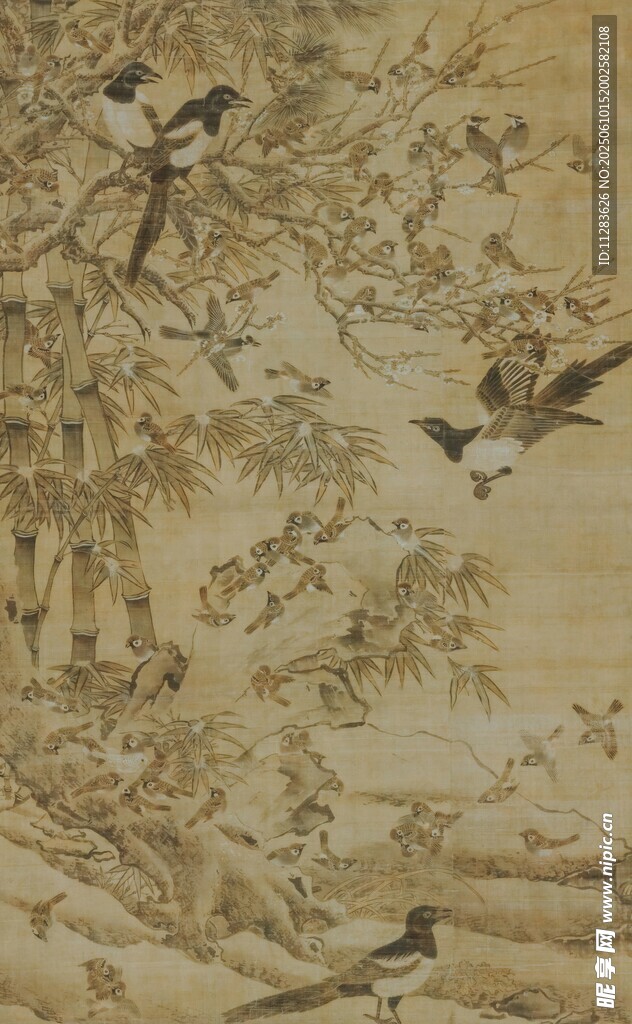 古画中的禽鸟与景致