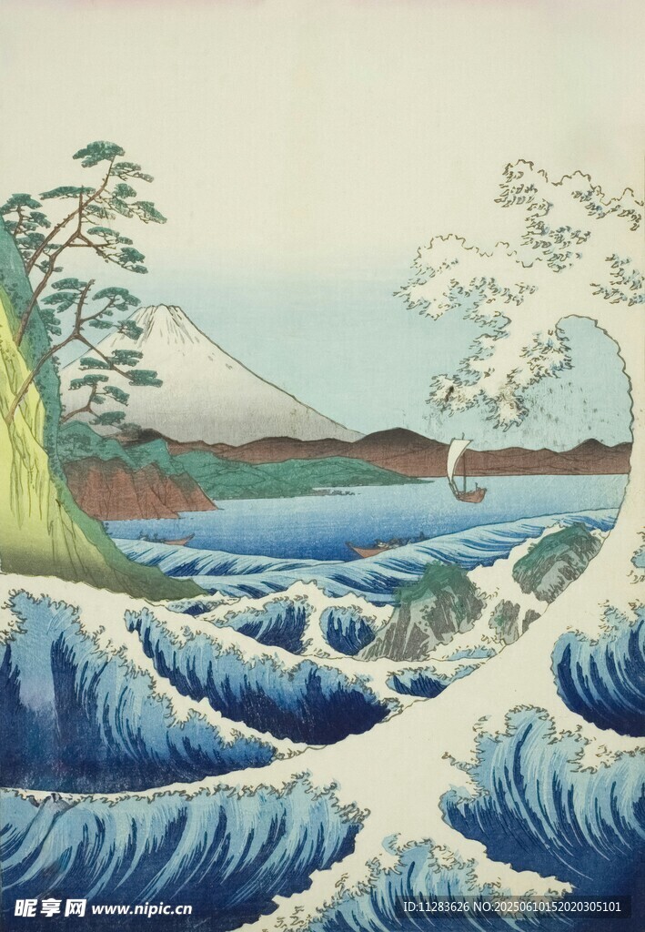 神奈川冲浪里经典画作