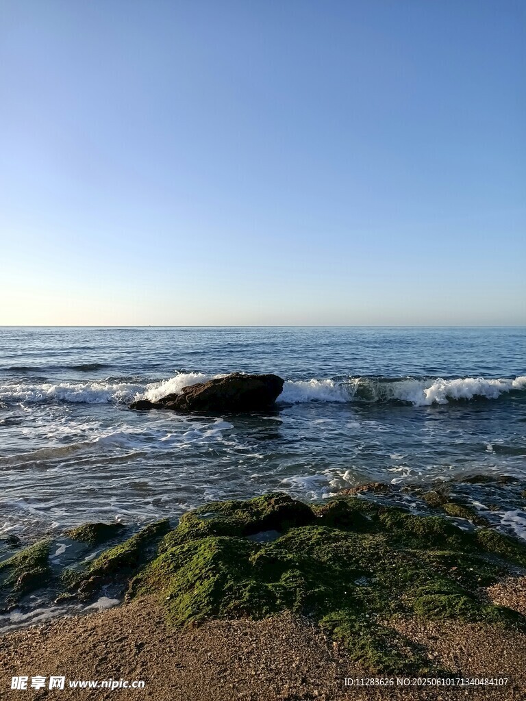 海边礁石与海浪景观