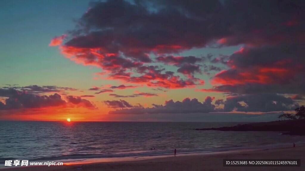 海边绝美日落晚霞景观