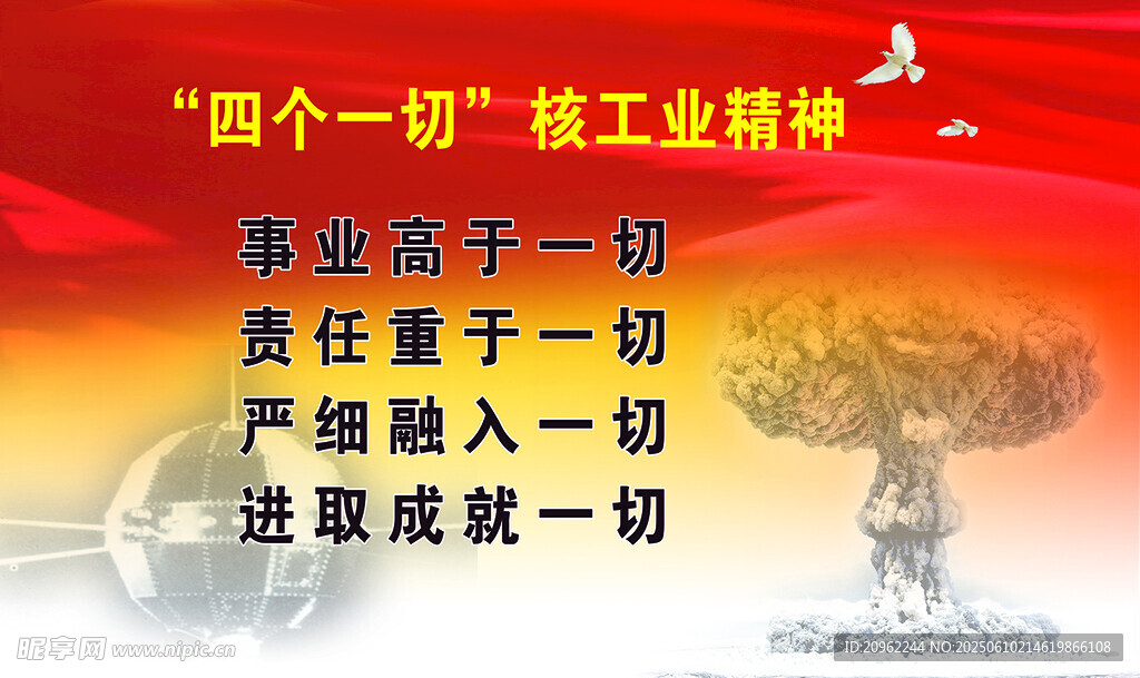 核工业精神标语宣传画面