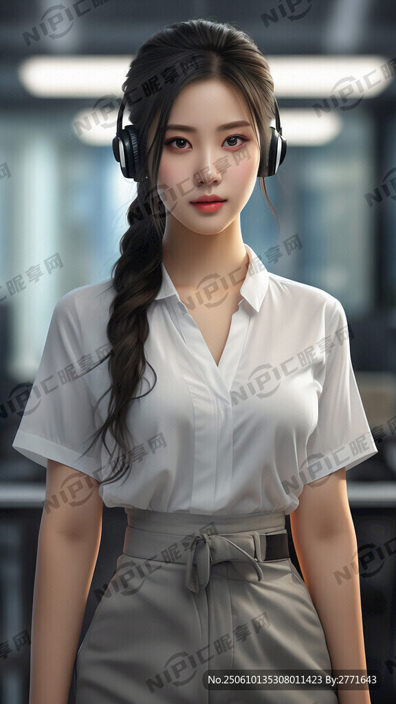 美女客服  真人秀  全身照片