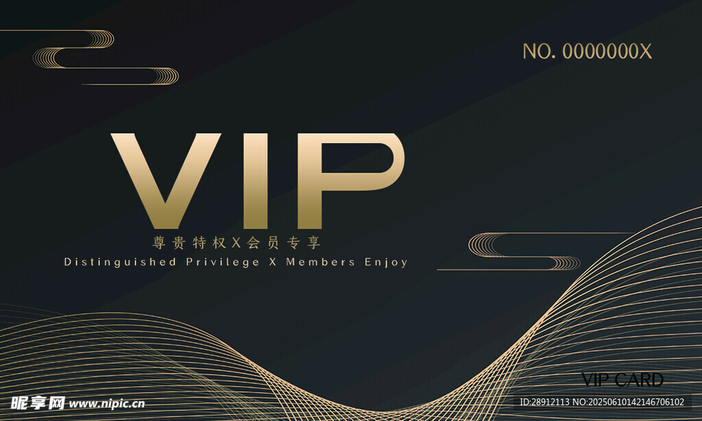 黑金风格VIP会员卡设计