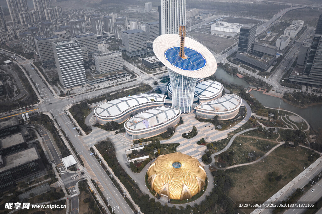 城市地标建筑俯瞰景观