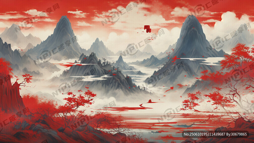 云贵川美丽风景 色调以红色为主