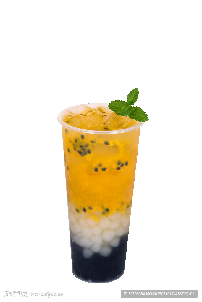 百香果珍珠奶茶饮品