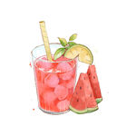 西瓜冰饮插画