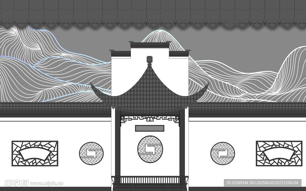 白色拱形建筑阶梯景观