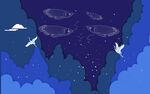 梦幻鱼与飞鸟景象 