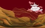中式圆形图案与飘带元素
