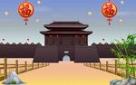 中式古城门