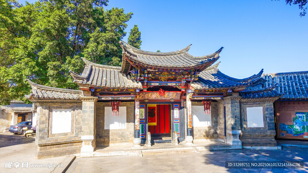 中式传统门楼建筑景观