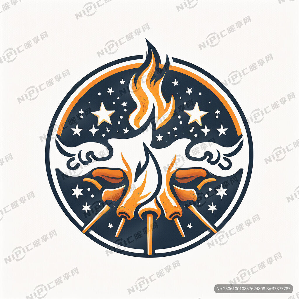 生成一个星火烧烤的标志