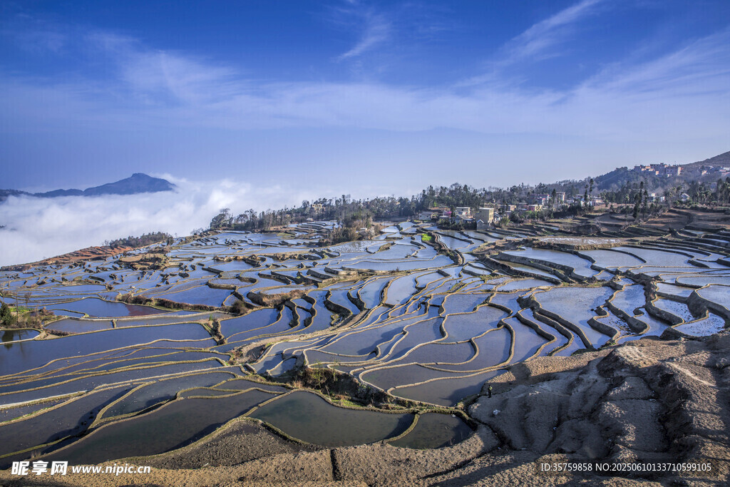 壮观哈尼梯田美景