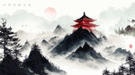 写意山水背景图
