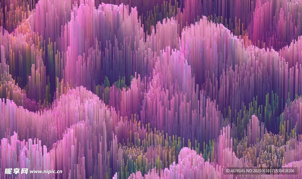 梦幻粉紫森林景观