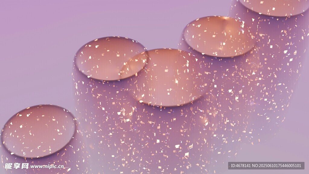 梦幻紫色水滴与闪光颗粒