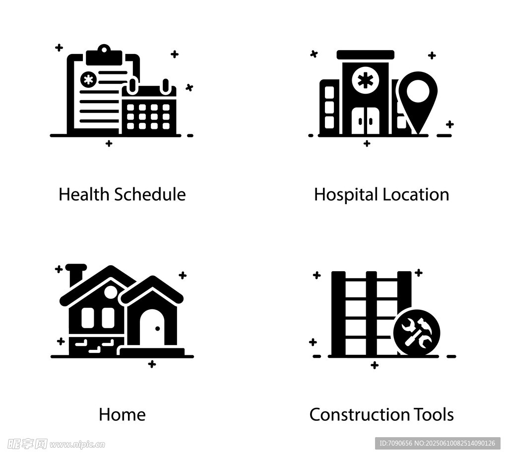 医疗与建筑相关图标 