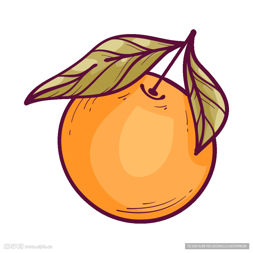可爱卡通橙子插画