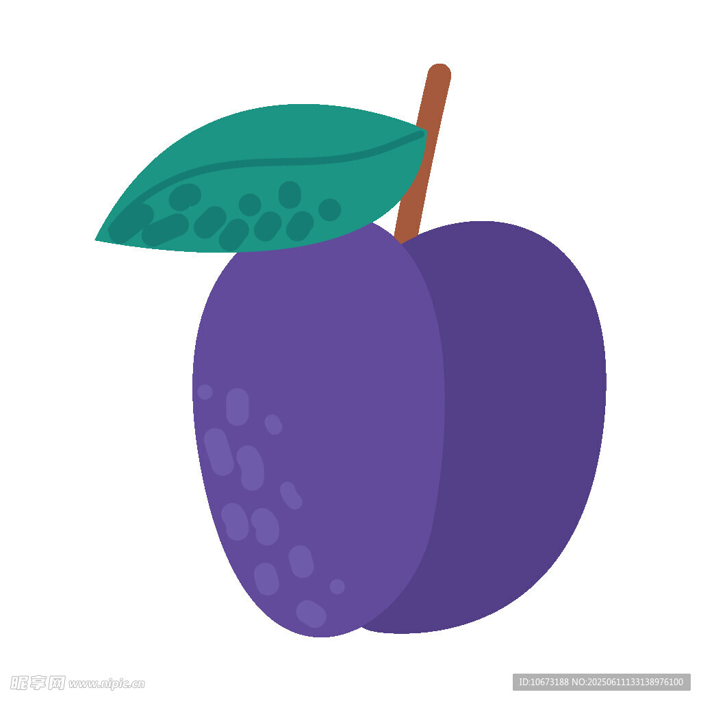 紫色卡通苹果插画