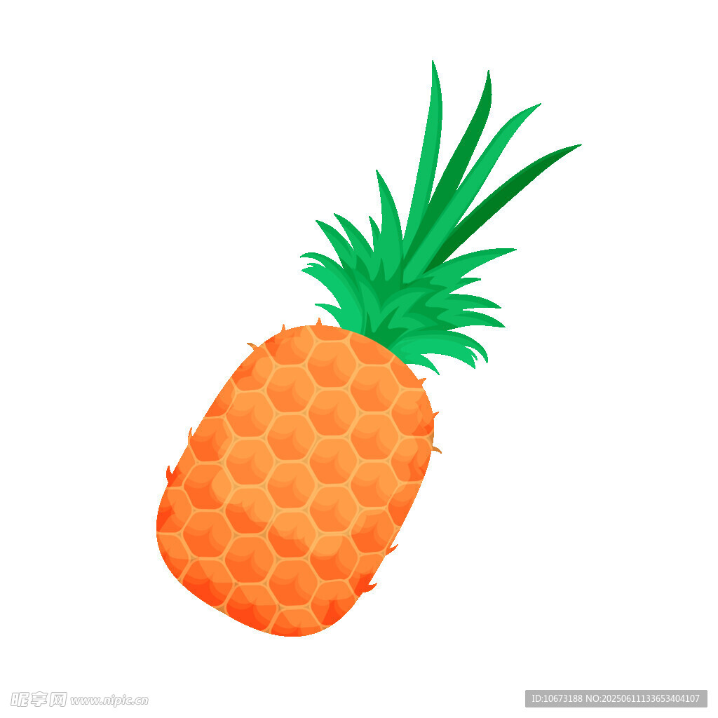 卡通风格的橙色菠萝
