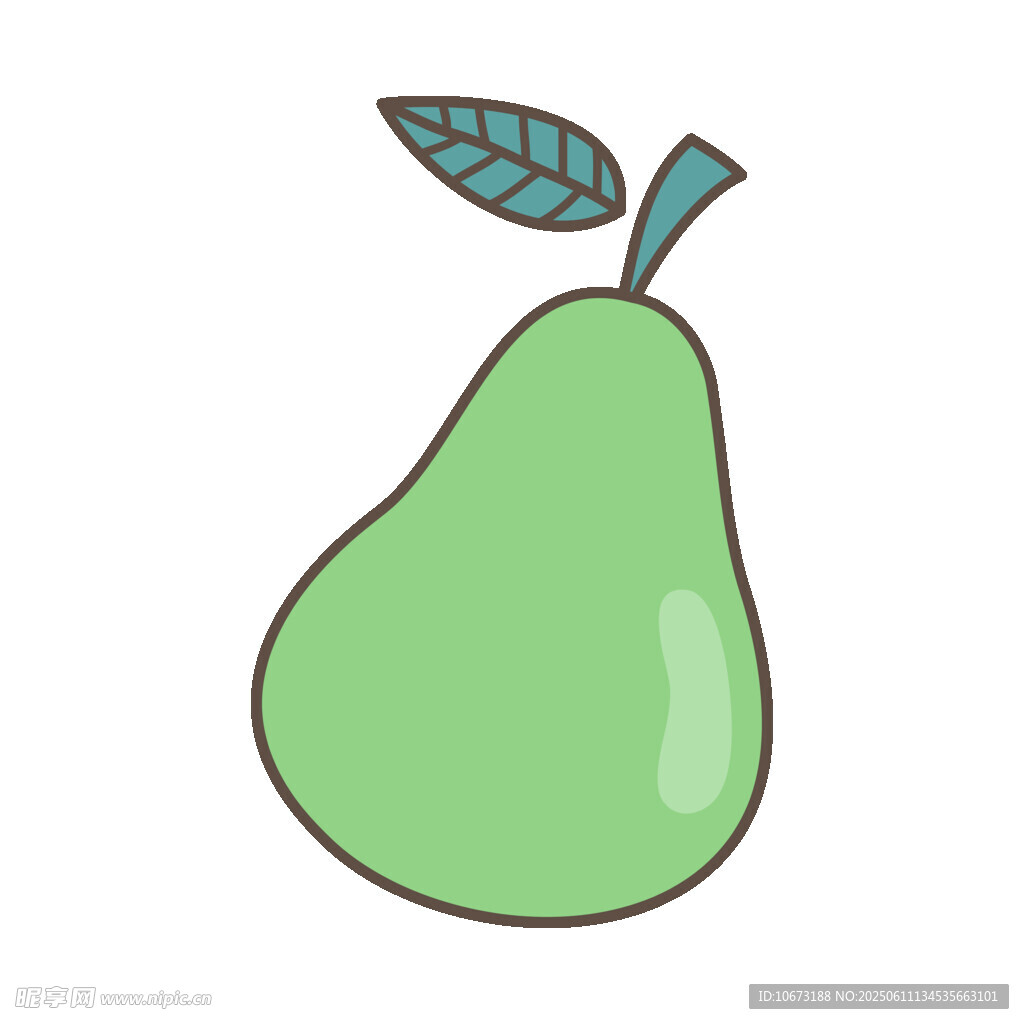 卡通青梨插画